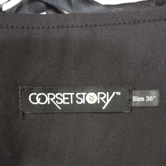 Black Pinstripe Corset Story corset - Picture 3 of 6